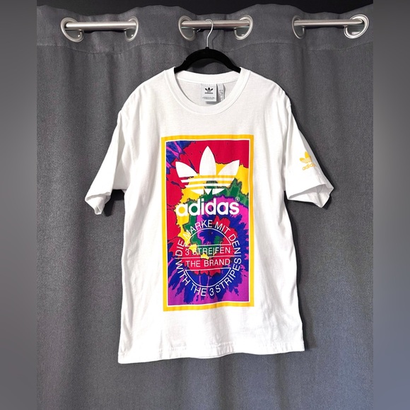 Adidas Short Sleeve T-Shirt Streifen Die Marke Mit Den 3 Stripes Mens Small - Picture 1 of 5